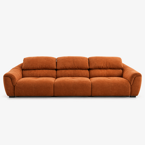 Modern 123" Oversized Cotton Linen 3-Seater Sofa in Terracotta