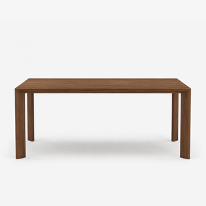 Modern Minimalist Walnut Dining Table - 1.8M Rectangular Solid Wood Style Table with Rounded Edges