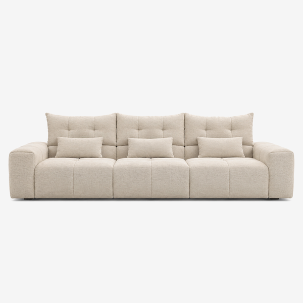 Modern Modular Deep Seat Fabric Sofa | Oversized Tufted Living Room Couch