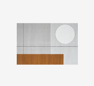 Luxury Abstract Terracotta & Gray Area Rug | High-Low Textured Pile