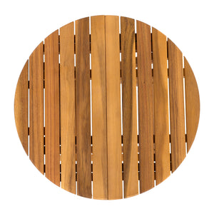 NO INSTALLATION REQUIRED, FOLDABLE AND ADJUSTABLE OUTDOOR ACACIA WOOD SIDE TABLE (TEAK FINISH)