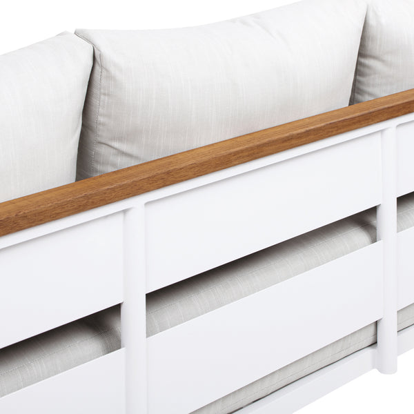 Rhodes 2pc Teak & Aluminum Outdoor Sofa and Coffee Table Set