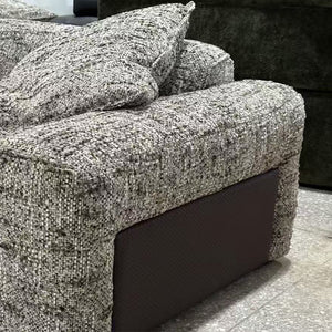 Modern Velvet & Linen Sofa