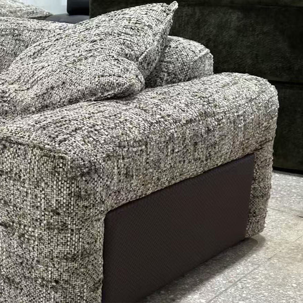 Modern Velvet & Linen Sofa