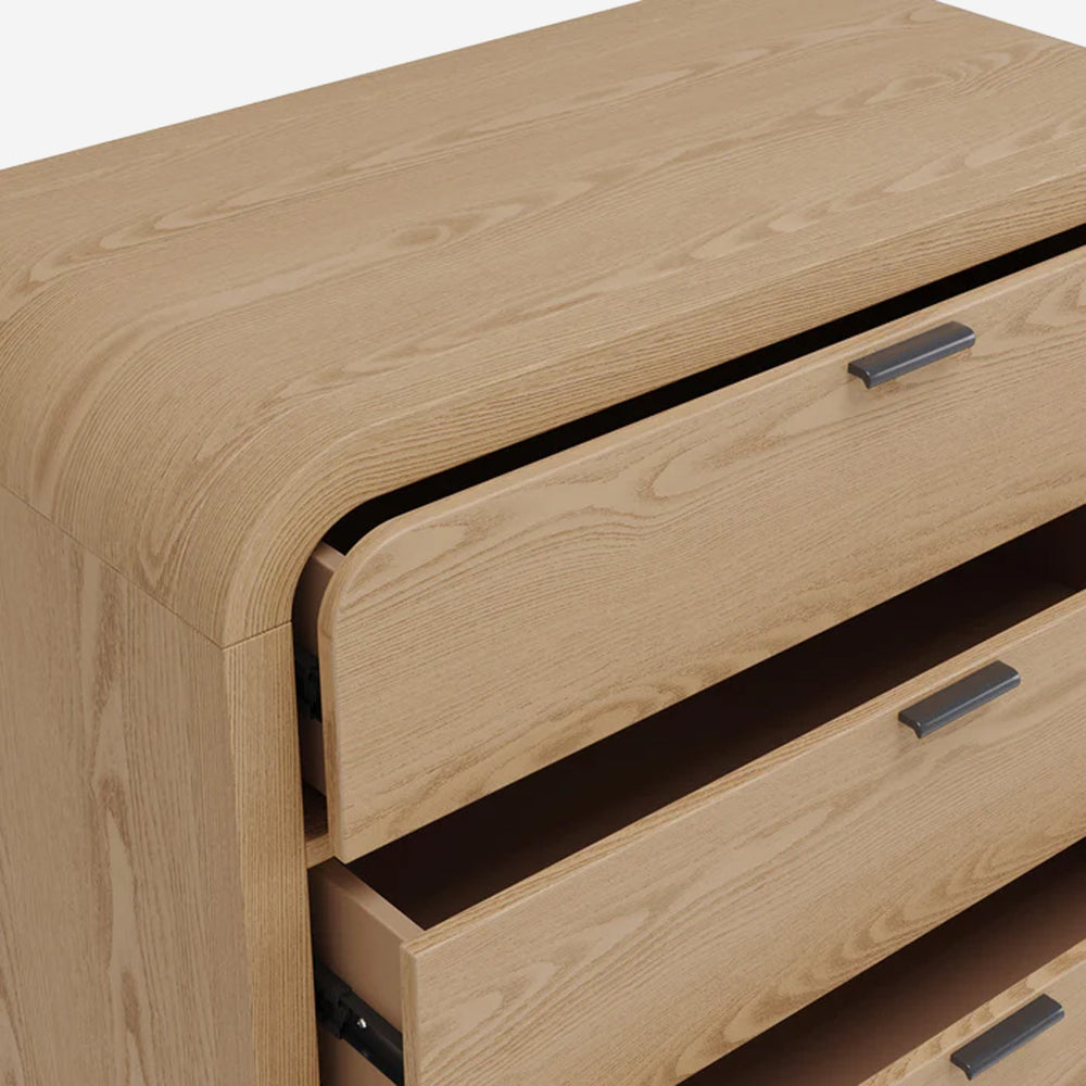 Natural Oak 5-Drawer Dresser | Modern Tall Chest of Drawers for Bedroom