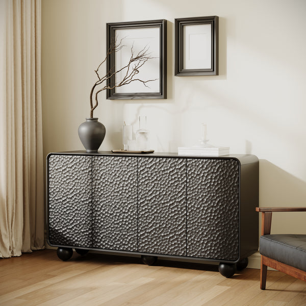 59'' Sideboard Buffet Cabinet with Storage,TV Console with Curved Profile Design,Accent Credenza Large Console Table for Dining Room, Kitchen, and Living Room