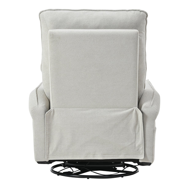 270° Power Swivel Rocker Recliner Chair for Adults, Swivel Rocking Recliner Chair,Electric Small Recliners for Small Spaces, Single Sofa Recliner for Living Room, Bedroom,RV (Fabric Gray+270°Swivel)