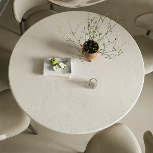 Hexagonal Pedestal Travertine Round Dining Table