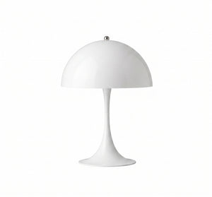 Mid-Century Space Age Dome Bedside Lamp with Metal Hardware & Acrylic Shade