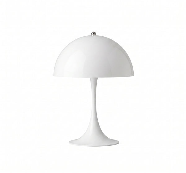 Mid-Century Space Age Dome Bedside Lamp with Metal Hardware & Acrylic Shade