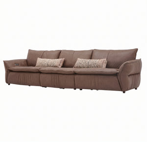 Modern Extra-Wide 3-Seater Power Reclining Sofa - Faux Leather with USB Port & Lumbar Pillows（L-331）