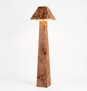 Modern Geometric Solid Wood Floor Lamp | Minimalist Standing Light for Living Room