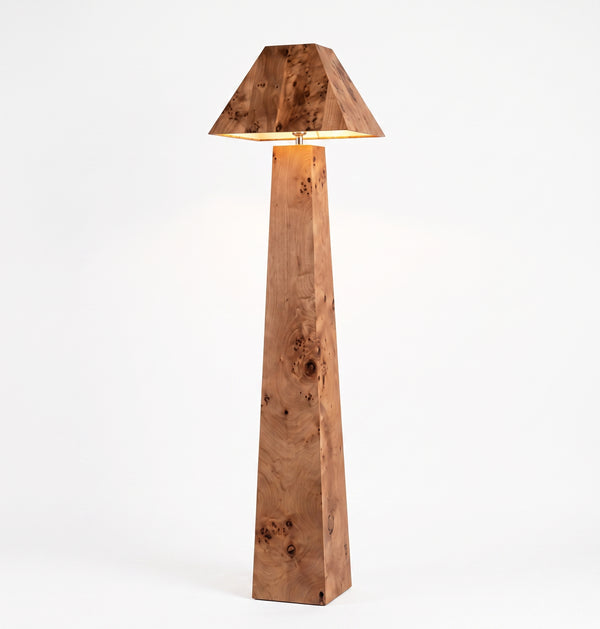Modern Geometric Solid Wood Floor Lamp | Minimalist Standing Light for Living Room