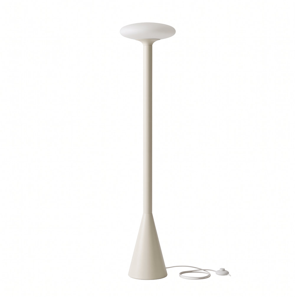 Modern Minimalist Metal Floor Lamp with Frosted Glass Dome Shade