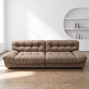 Contemporary Low-Profile Oversized Lounge Sofa in Premium Chenille