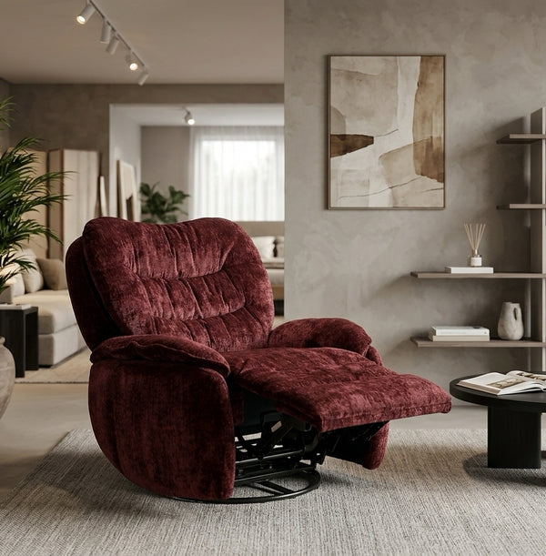 Plush Tufted Chenille Power Recliner Chair