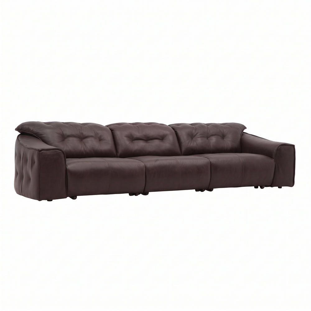 Contemporary Dark Brown PU Leather Electric Reclining Couch - 3 Seater（L-325P）