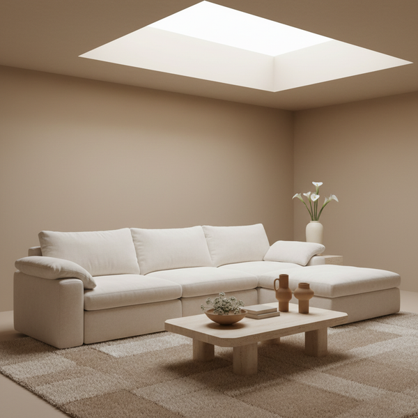 L型三人位柔软沙发（带躺椅） 