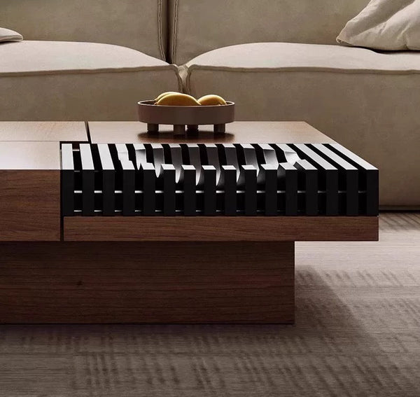 Square Wooden Coffee Table with Storage