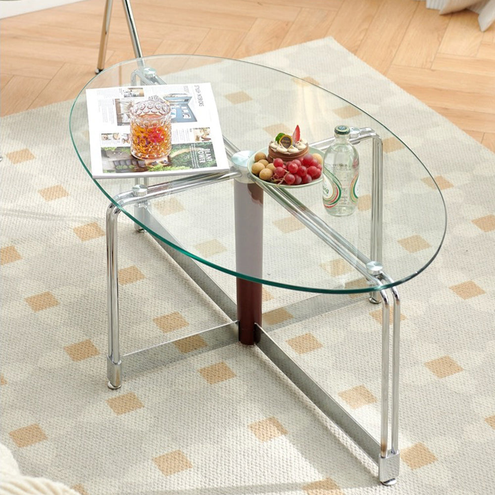Oval Glass Coffee Table