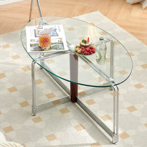 Oval Glass Coffee Table
