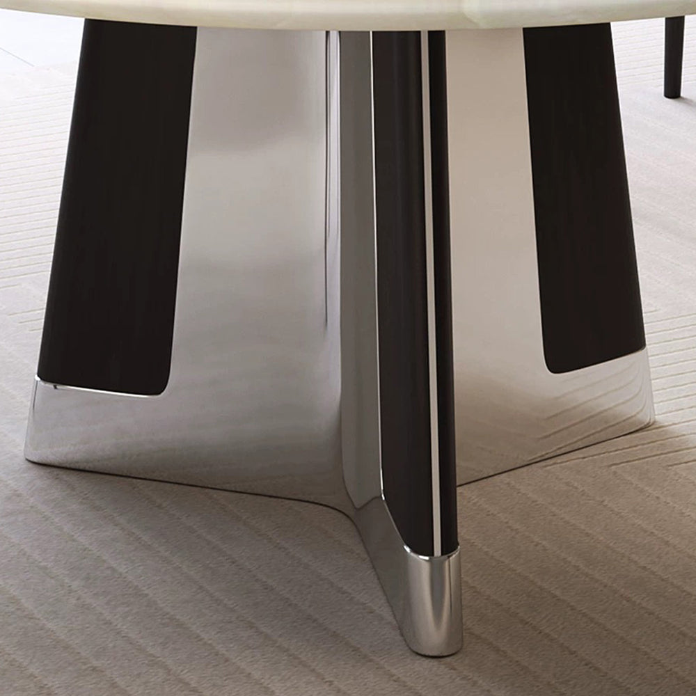 Round Marble Dining Table with Lazy Susan