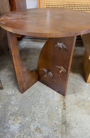 Side Table with Swallow Carving