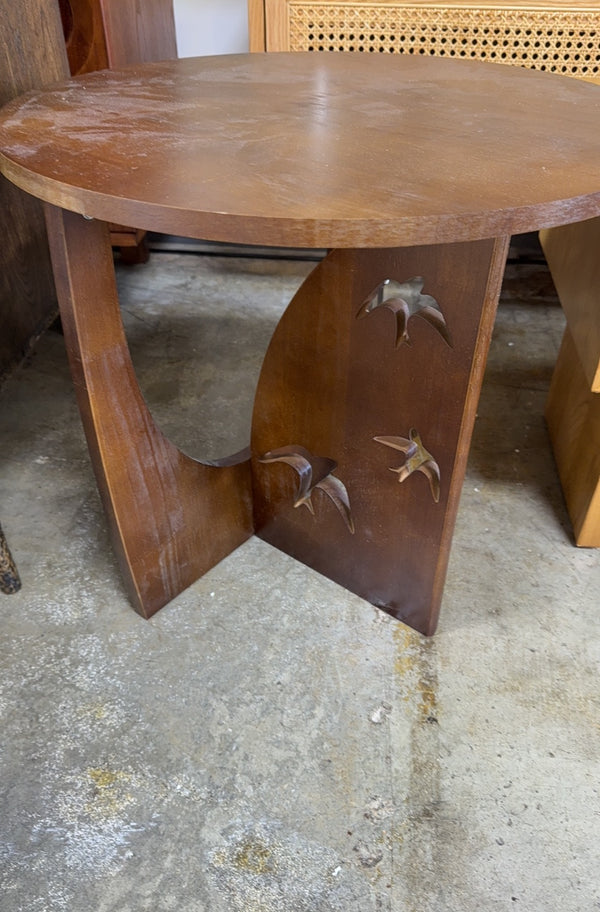 Side Table with Swallow Carving