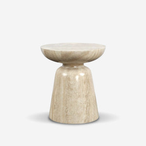 Travertine-Pattern Side Table