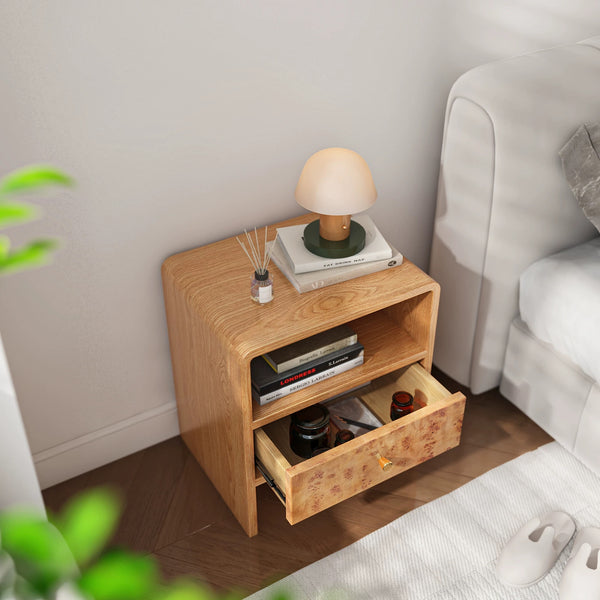 Burl Wood Nightstand