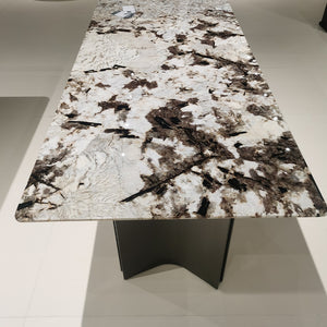 Snow Mountain Blue Marble Dining Table