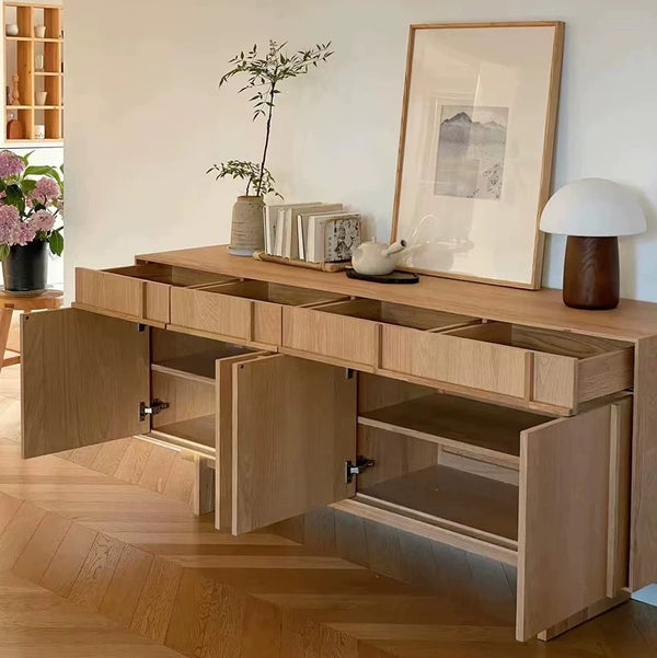 Functional Solid Wood Sideboard Cabinet