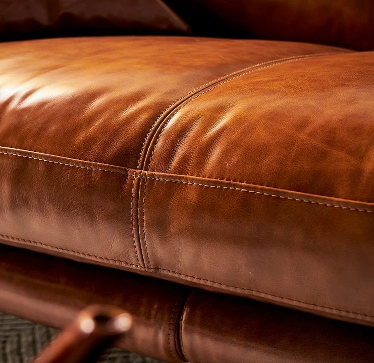 Premium Waxed Leather Sofa