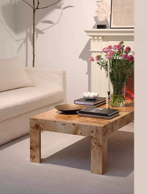 Linear Burl Solid Wood Coffee Table
