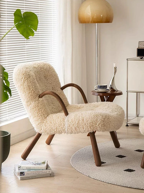 Wool Plush Vintage Armchair
