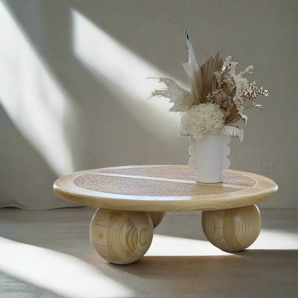 Round Solid Wood Coffee Table