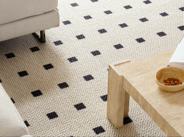 Black Stone Wool Area Rug