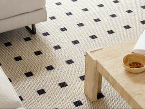 Black Stone Wool Area Rug