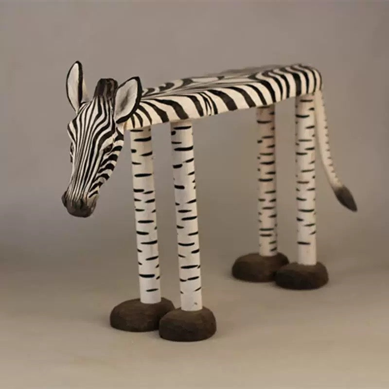 Zebra-Stripe Entryway Bench