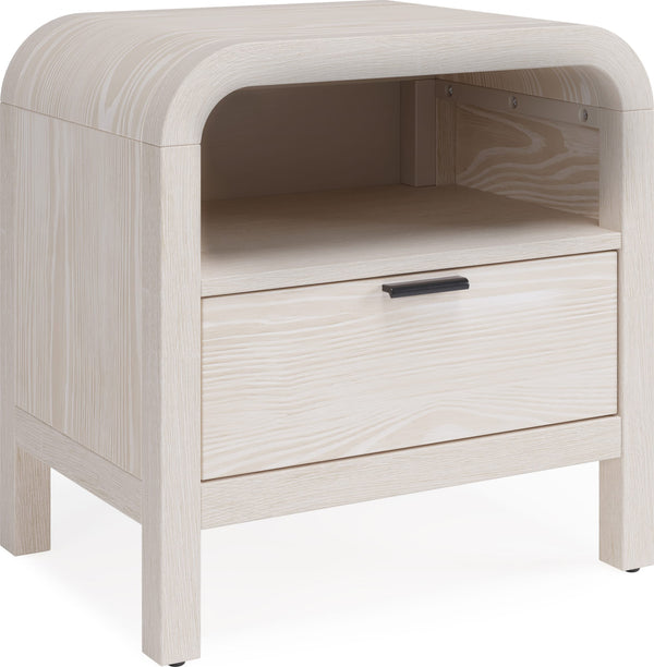 Drake Two Drawer USB-Charging Nightstand in Sugar