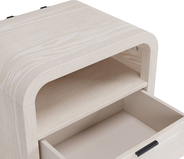 Drake Two Drawer USB-Charging Nightstand in Sugar