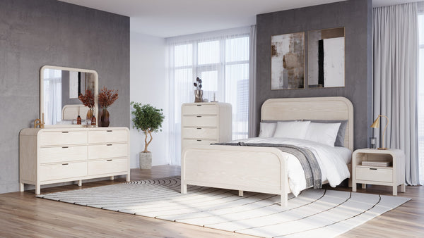 Drake Two Drawer USB-Charging Nightstand in Sugar