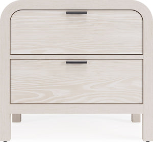 Drake Two Drawer USB-Charging Nightstand in Sugar