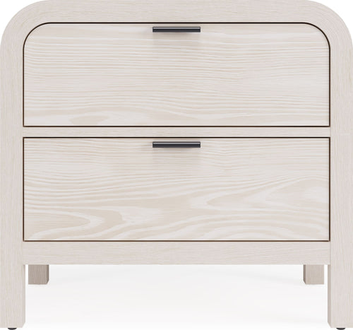 Drake Two Drawer USB-Charging Nightstand in Sugar