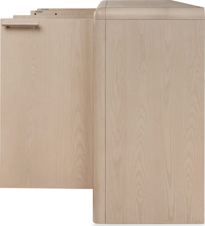 Liv Four Door Ash Wood Sideboard in White Sand