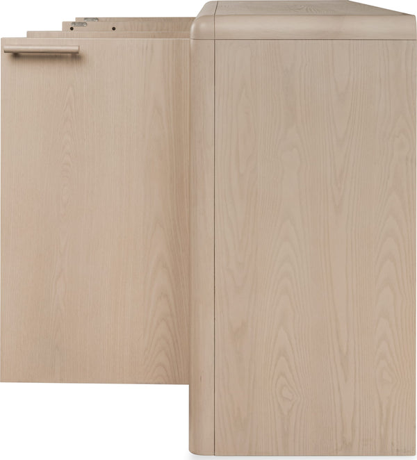 Liv Four Door Ash Wood Sideboard in White Sand