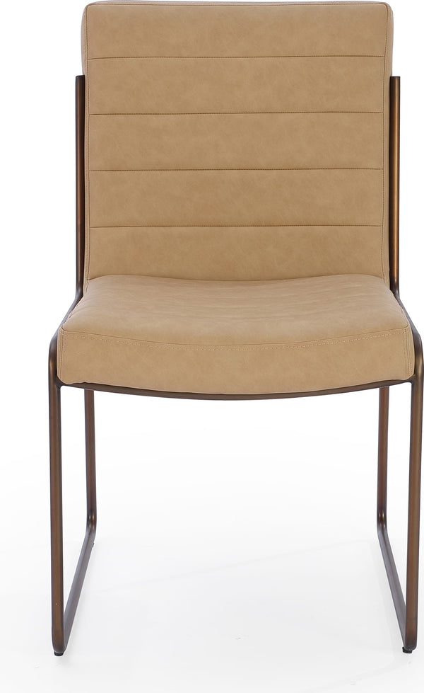 Madison Metal Frame Dining Chair in Honey Synthetic Leather