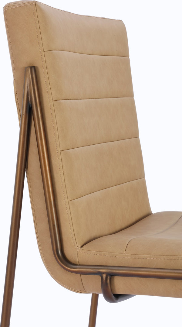 Madison Metal Frame Dining Chair in Honey Synthetic Leather