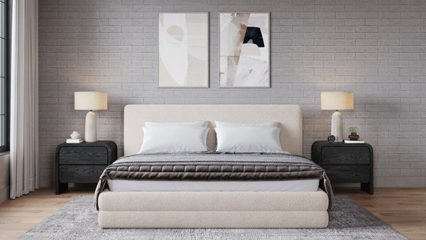 Maya Upholstered Platform Bed in Brun Boucle (2026)
