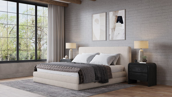 Maya Upholstered Platform Bed in Brun Boucle (2026)
